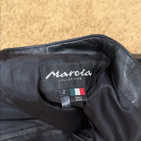 Marcia Italian Black Leather Pants
